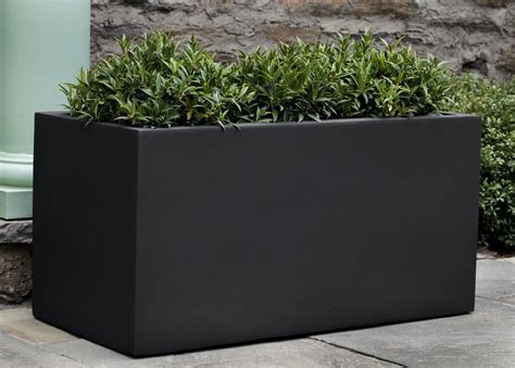 black metal plant box|large black planter boxes.